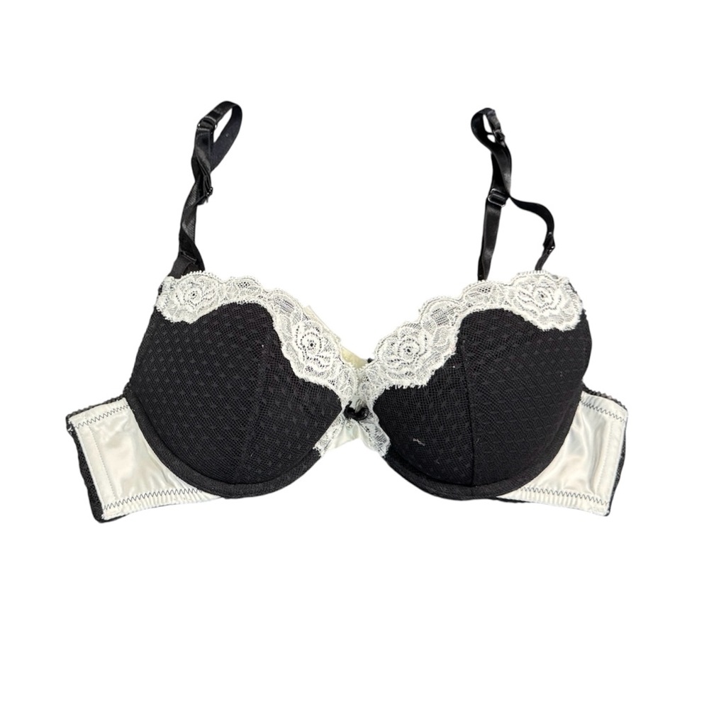 La Perla | Studio Full Cup Bra Underwire Lace Mesh Black White Size 34B